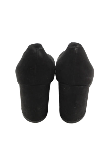Marc Fisher Womens Slip On Block Heel Pointed Toe Pumps Black Suede Size 6.5