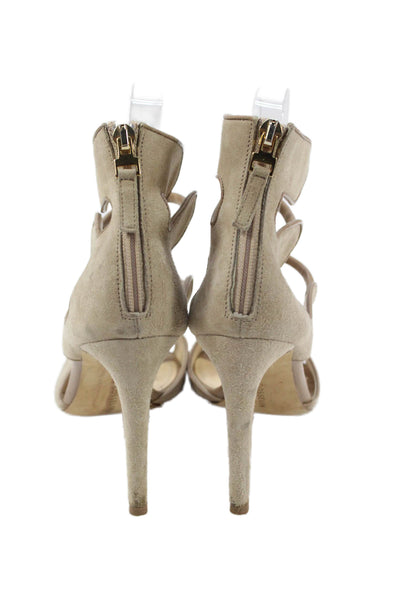 Chloe Gosselin Womens Back Zip Stiletto Triple Ankle Strap Sandals Brown Size 37