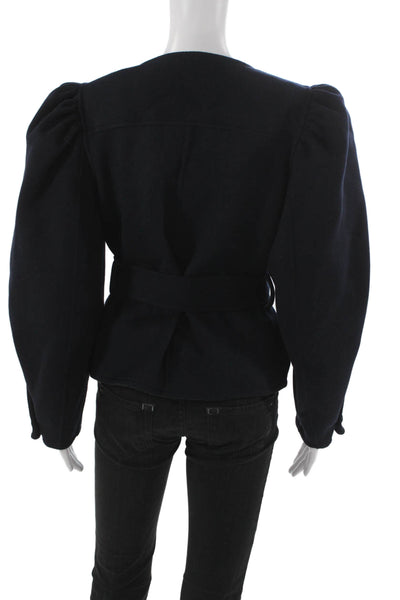 Ulla Johnson Womens Wool Blue Basic Jacket Tie Long Sleeve Size M
