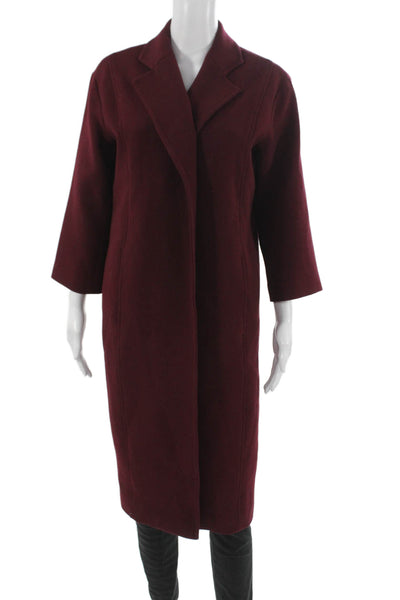 Toccin Womens Red Overcoat 3/4 Sleeve Polyester Blend Size XS