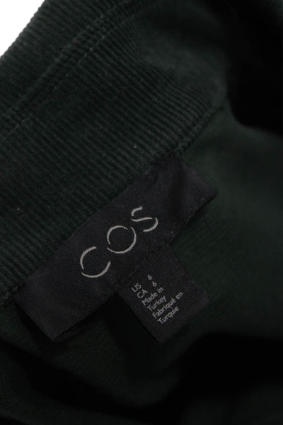COS Womens Shirt Dress Green Collared Long Sleeve Cotton Knee Length Size 6