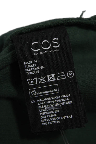 COS Womens Shirt Dress Green Collared Long Sleeve Cotton Knee Length Size 6