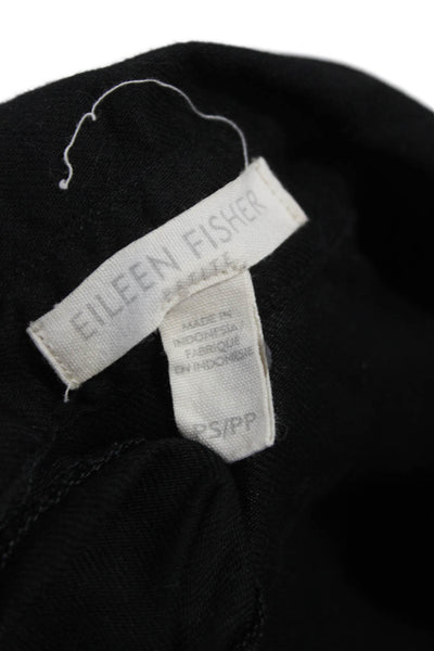 Eileen Fisher Women Shirt Dress Black Cotton Short Sleeve Button Size PS