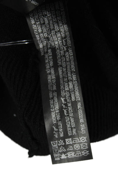 Zara Knit Womens Pullover Sweater Black Viscose Crew Neck Long Sleeve Size S