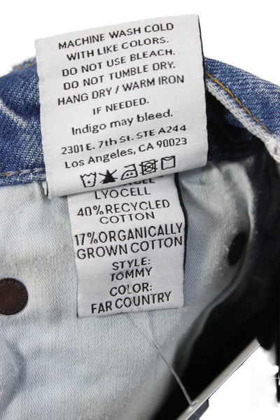 Boyish Womens Blue High Rise Straight Jeans Size 25