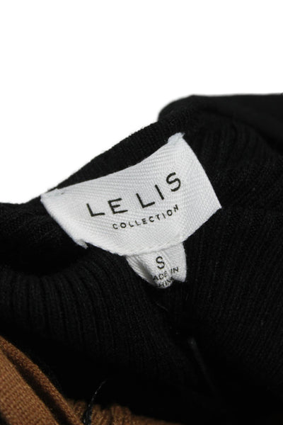Le Lis Womens One Shoulder Long Sleeve Black Colorblock Mini Dress Size S