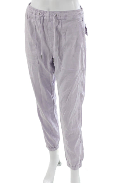Hudson Womens Linen Jogger Pants Purple Drawstring Size XS