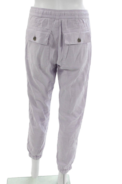Hudson Womens Linen Jogger Pants Purple Drawstring Size XS