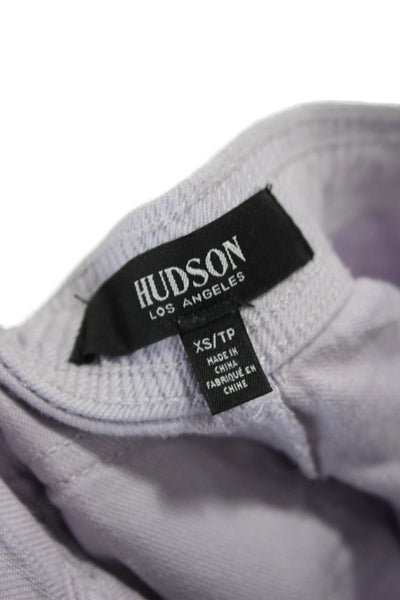 Hudson Womens Linen Jogger Pants Purple Drawstring Size XS