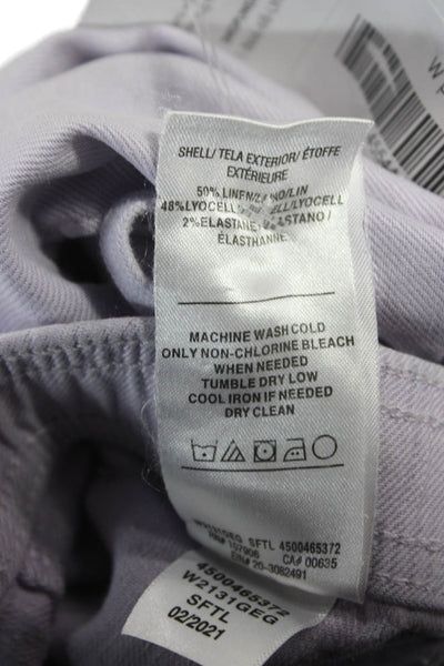 Hudson Womens Linen Jogger Pants Purple Drawstring Size XS