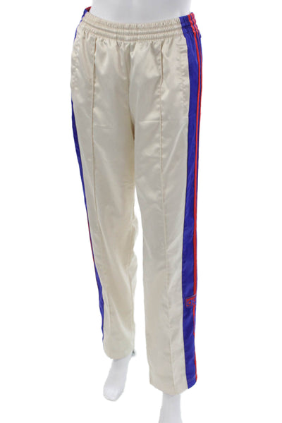Adidas Unisex Adults Track Pants Beige Striped Polyester Pull On Size XS