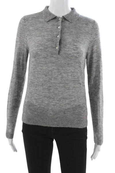 Zara Womens Collared Gray Pullover Sweater Long Sleeve Size S