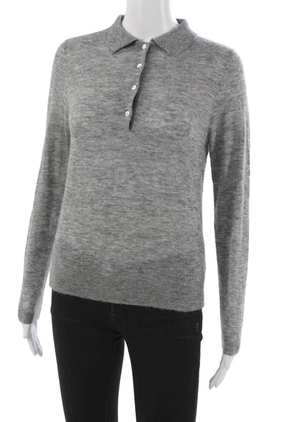 Zara Womens Collared Gray Pullover Sweater Long Sleeve Size S