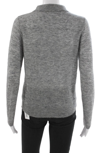 Zara Womens Collared Gray Pullover Sweater Long Sleeve Size S