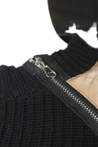 Central Park West Women Pullover Black Cotton Crew Neck Long Sleeve Size XS