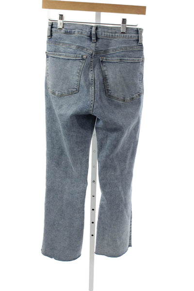 MNG Womens High Rise Straight Jeans Blue Cotton Blend Zip Size 4