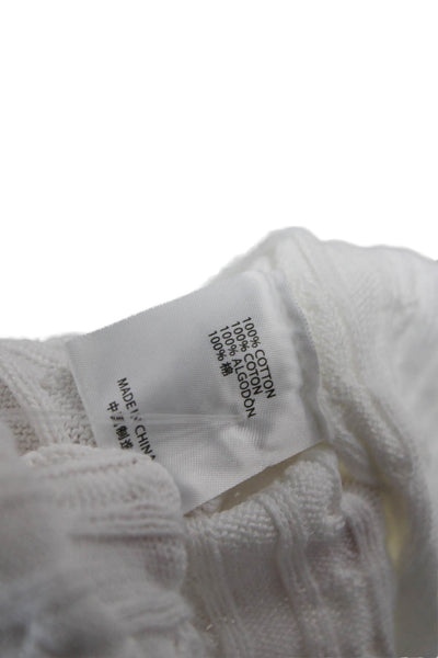Brandy Melville Women Cardigan White Cotton Long Sleeve Size One Size
