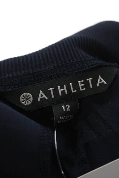 Athleta Womens Ankle Pants Blue Polyester Pull On Size 12