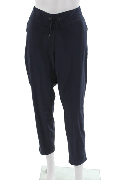 Athleta Womens Blue Jogger Pants Drawstring 86% Recycled Polyester Size 12