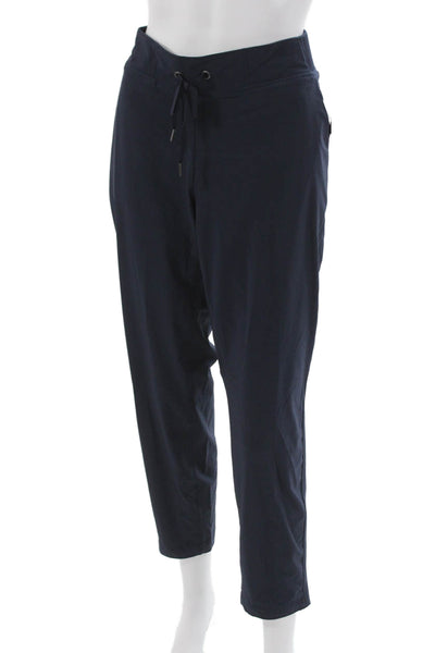 Athleta Womens Blue Jogger Pants Drawstring 86% Recycled Polyester Size 12