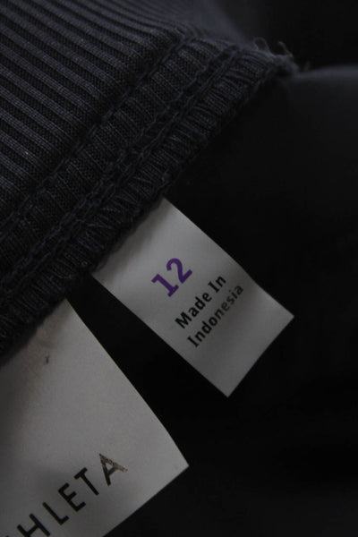 Athleta Womens Blue Jogger Pants Drawstring 86% Recycled Polyester Size 12