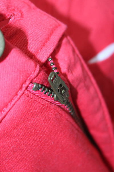 Draper James Womens Red Ankle Pants Button Closure Size 12