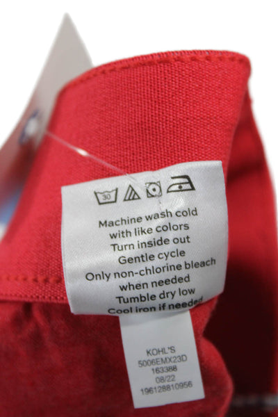 Draper James Womens Red Ankle Pants Button Closure Size 12