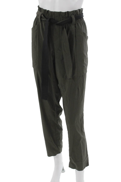 Athleta Women Ankle Pants Green Pull On Polyester Solid Size 14