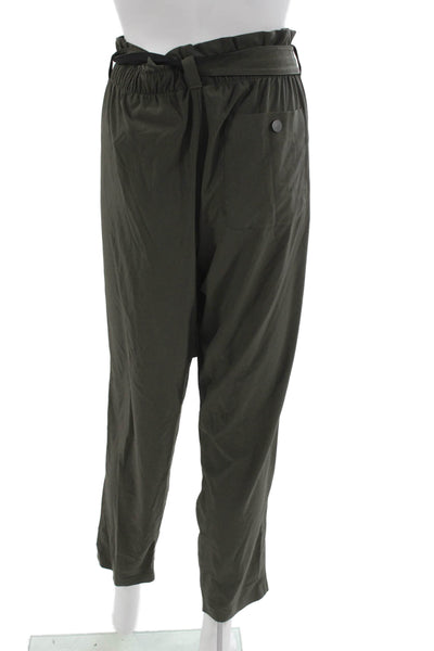 Athleta Women Ankle Pants Green Pull On Polyester Solid Size 14