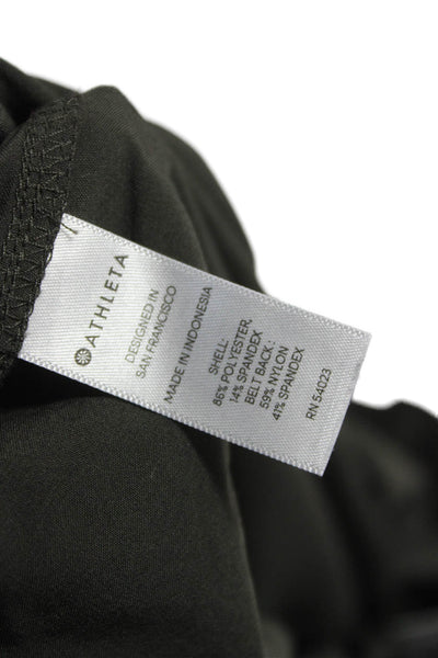 Athleta Women Ankle Pants Green Pull On Polyester Solid Size 14