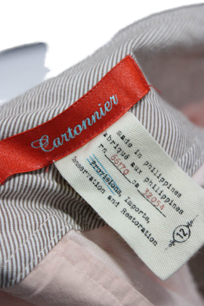 Cartonnier Anthropologie Womens Pink Cropped Linen Cotton Pants Size 12