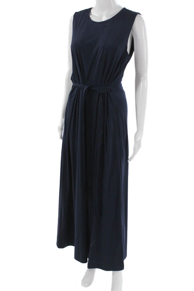 J. Mclaughlin Womens Maxi Dress Blue Sleeveless Round Neck Button Size M