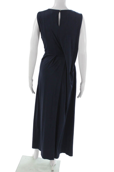 J. Mclaughlin Womens Maxi Dress Blue Sleeveless Round Neck Button Size M