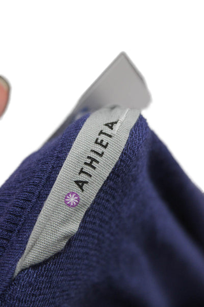Athleta Womens Shift Dress Blue Long Sleeve Crew Neck Modal Size M