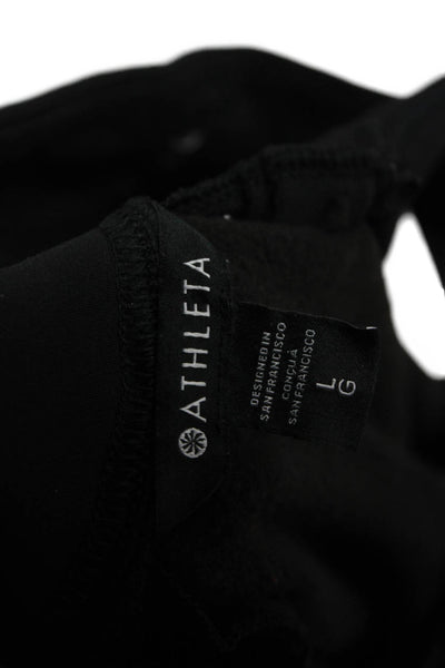 Athleta Womens Black Sweatpants Pull On Cotton Blend Size L