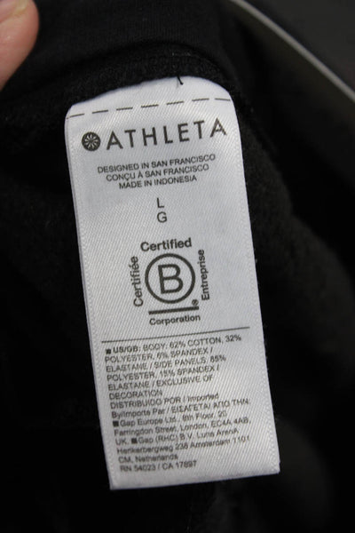 Athleta Womens Black Sweatpants Pull On Cotton Blend Size L