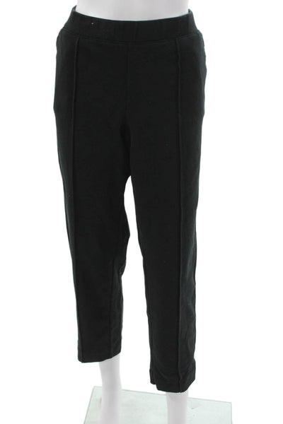 J Crew Women Ankle Pants Black Pull On 70% Cotton Size L