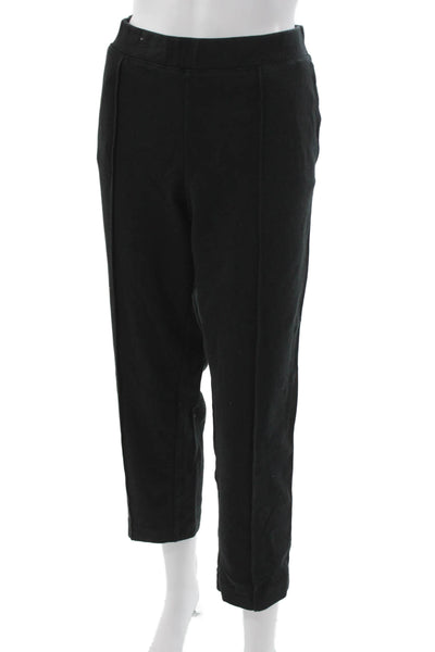 J Crew Women Ankle Pants Black Pull On 70% Cotton Size L