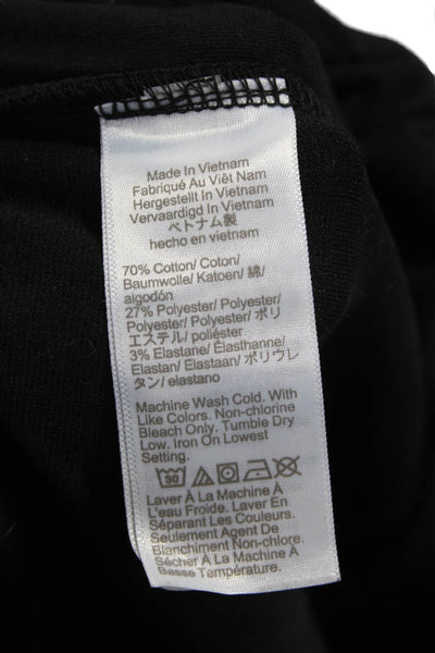 J Crew Women Ankle Pants Black Pull On 70% Cotton Size L