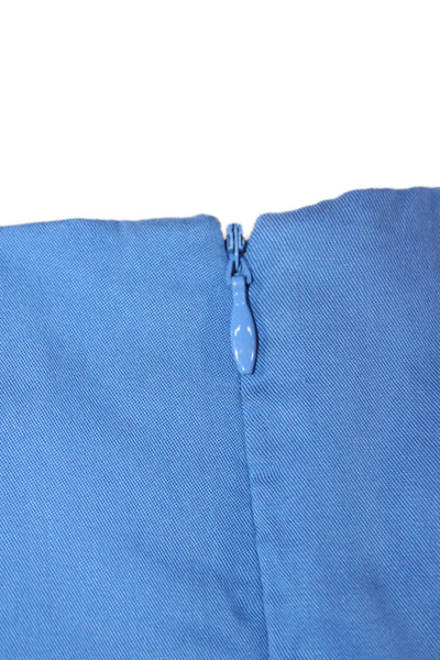 J. Mclaughlin Women Shift Dress Blue Lyocell Sleeveless Knee Length Size L