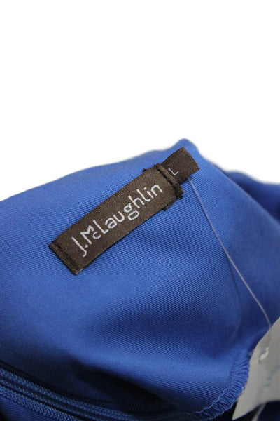 J. Mclaughlin Women Shift Dress Blue Lyocell Sleeveless Knee Length Size L