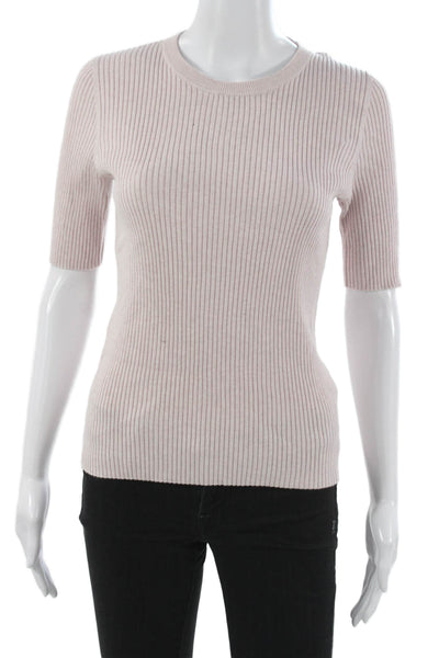 Repeat Women Pullover Crew Neck Short Sleeve Pink Size S