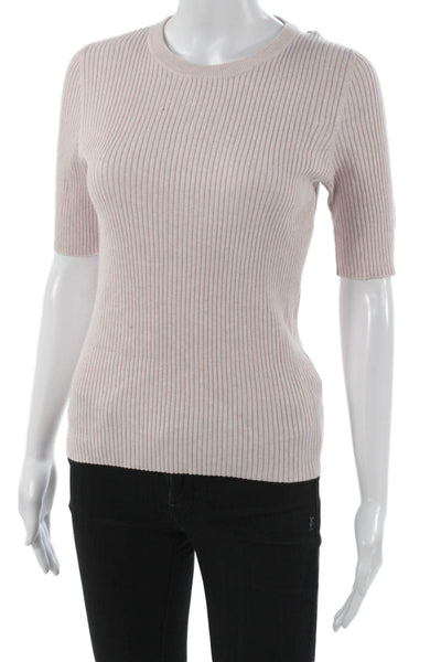 Repeat Women Pullover Crew Neck Short Sleeve Pink Size S
