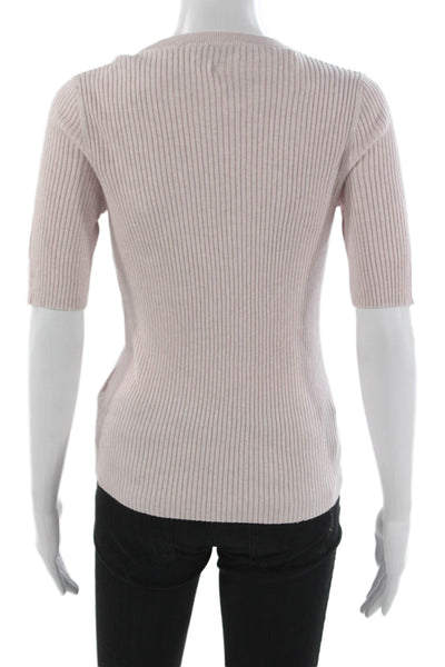 Repeat Women Pullover Crew Neck Short Sleeve Pink Size S
