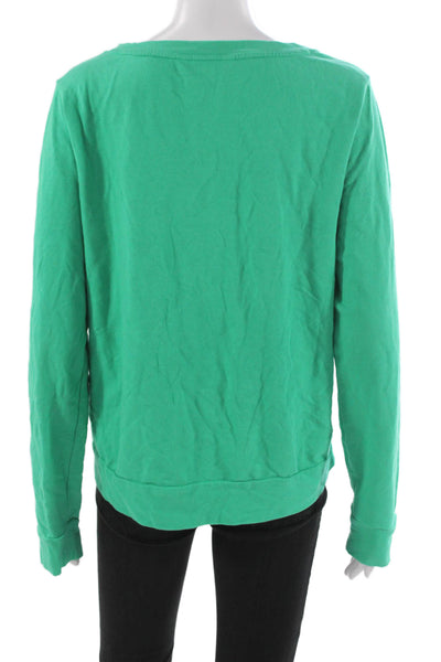 Lilly Pulitzer Women Green Cotton Boat Neck Long Sleeve Pullover Size L
