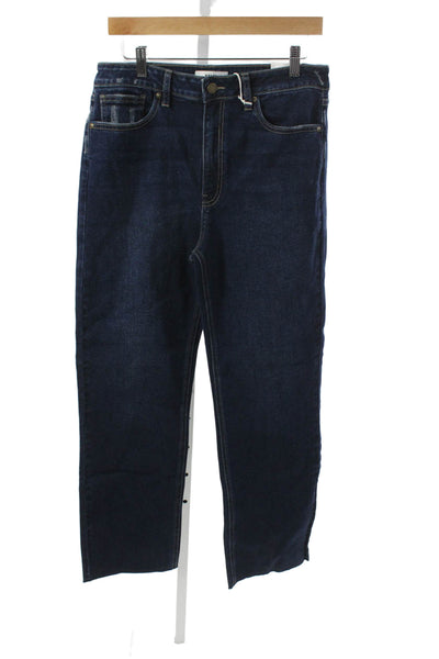 JBD Women Straight Jeans Blue High Rise Cotton 28 Inseam Size 31