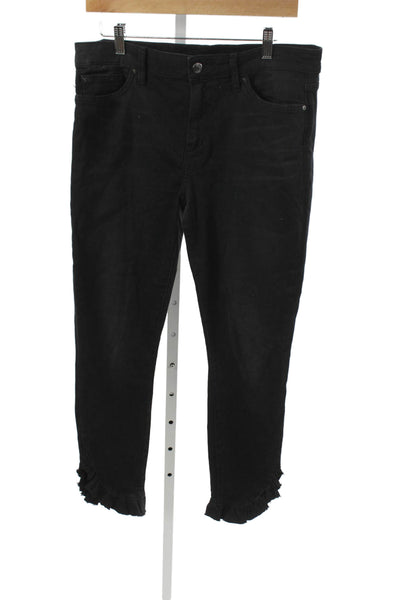 Joes Jeans Women Black Ankle Jeans Button Mid Rise Size 32