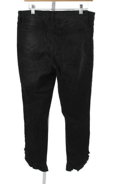 Joes Jeans Women Black Ankle Jeans Button Mid Rise Size 32
