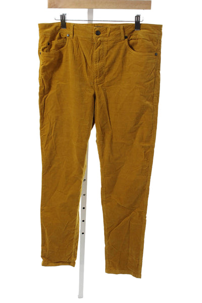 J. Mclaughlin Womens Yellow Cotton Mid Rise Pants Size 12