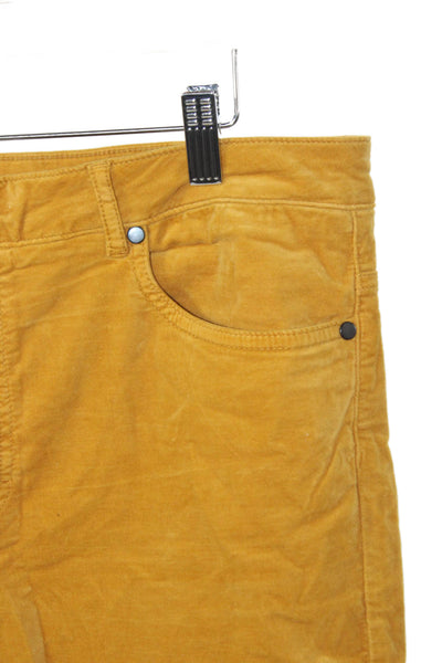 J. Mclaughlin Womens Yellow Cotton Mid Rise Pants Size 12